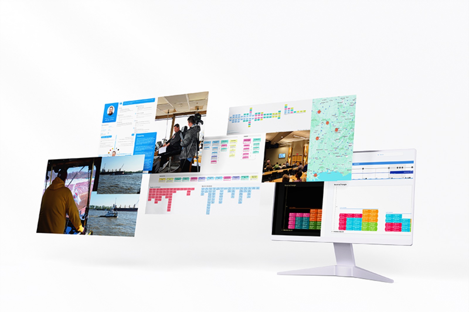 Research artifacts from the 101-day field program: role workflows, journey maps and day-in-the-life notes behind the Fleet Picture direction.